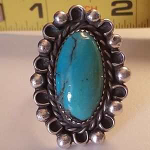 Turquoise ring. Silver